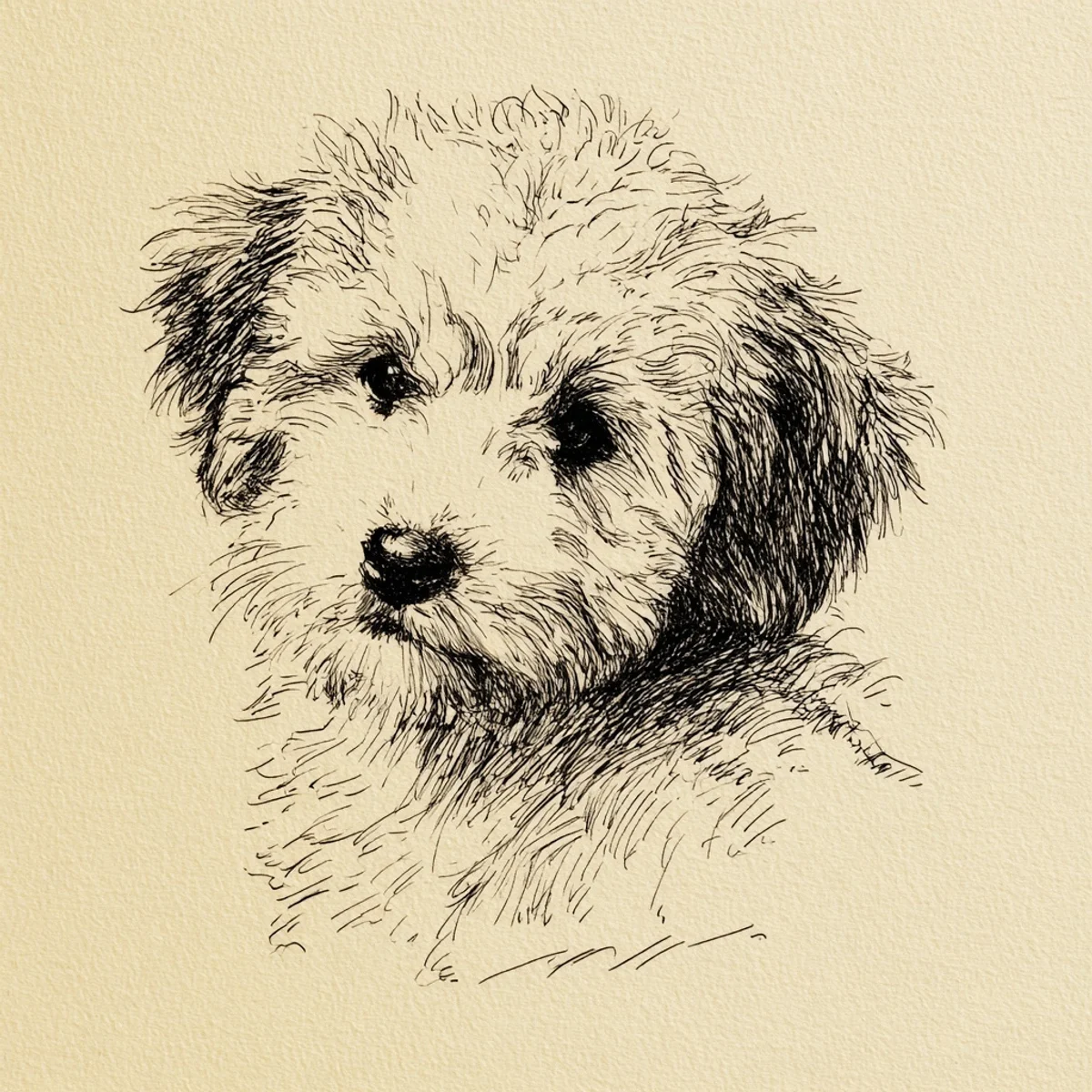 A dog captured in clean, confident line art by Olea & Hound